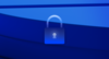 Blue lock on blue background